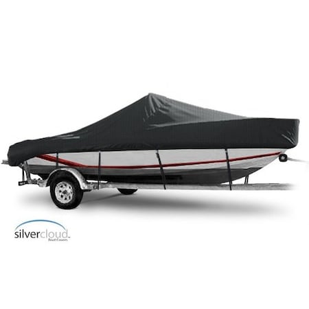 Eevelle Silvercloud Boat Cvr V HULL Cntr Cnsl, Hgh Bow Rails up to 24in w/Otbrd 32' 6in L 102in W Chrcl SCVCCR32102B-CHL